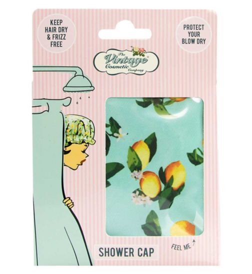 The Vintage Cosmetic Comapny Shower Cap Lemon Print