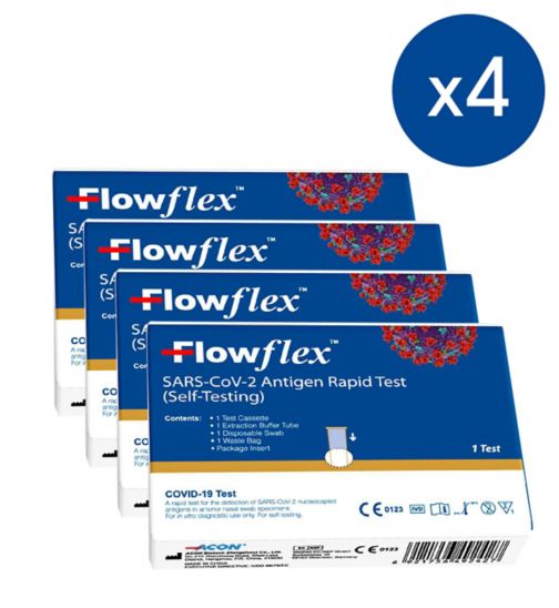 Flowflex Antigen Rapid Test Lateral Flow Self-Testing Kit 1 Test;Flowflex Antigen Rapid Test Lateral Flow Self-Testing Kit 4 Kit Bundle;ROI Flowflex antigen test kit pack