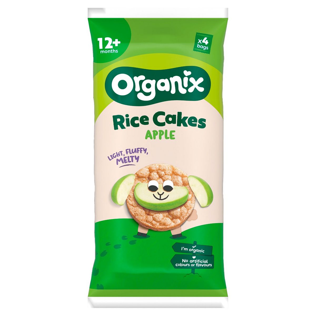 Organix Apple Rice Cakes Multipack Organic Toddler Snack 12 Months+ 4X18g