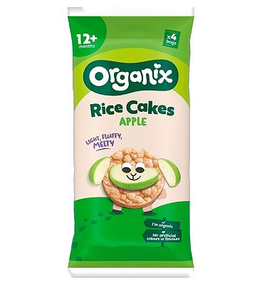Organix Apple Rice Cake Organic Toddler Snacks Multipack 4x18g 12 months+
