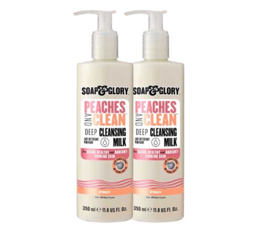 Soap & Glory Peaches & Clean Cleanser Duo;Soap & Glory Peaches & Clean Deep Cleansing Milk 350ml;Soap & Glory Peaches & Clean Deep Cleansing Milk 350ml
