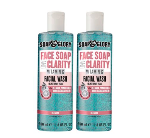 S&G Face Soap & Clarity Wash 350ml;Soap & Glory Face Soap & Clarity Duo Bundle;Soap & Glory Face Soap & Clarity Face Wash 350ml
