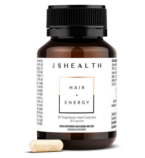 JSHealth Hair + Energy Vegetarian Hard Capsules 30s