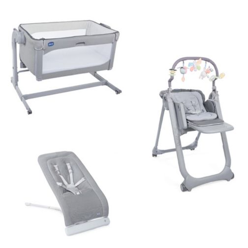Chicco Magical Moments Bundle;Chicco Next2Me Magic 2 Crib - Cool Grey;Chicco Next2Me Magic 2 Crib Cool Grey;Chicco Polly Magic Highchair 4W Graphite;Chicco Polly Magic Relax Highchair - 4 Wheels Graphite;Chicco Rhythm and Sound Rocker - Cool Grey;Chicco Rhythmn & Sound Baby Bouncer Cool Grey