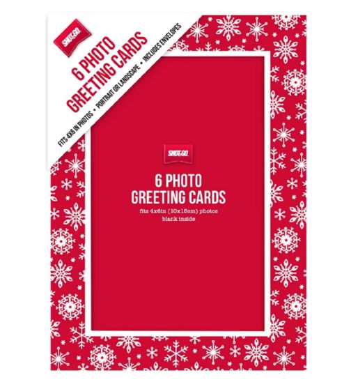 Shot2go Photo Greeting Cards Red & White Snowflake 6s