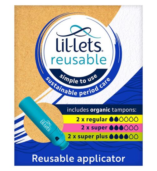 Lil-Lets Reusable Tampon Applicator With 6 Lil-Let Organic Tampons