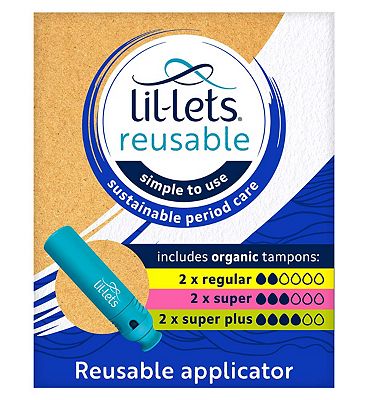 Lil-Lets Reusable Tampon Applicator With 6 Lil-Lets Organic Tampons