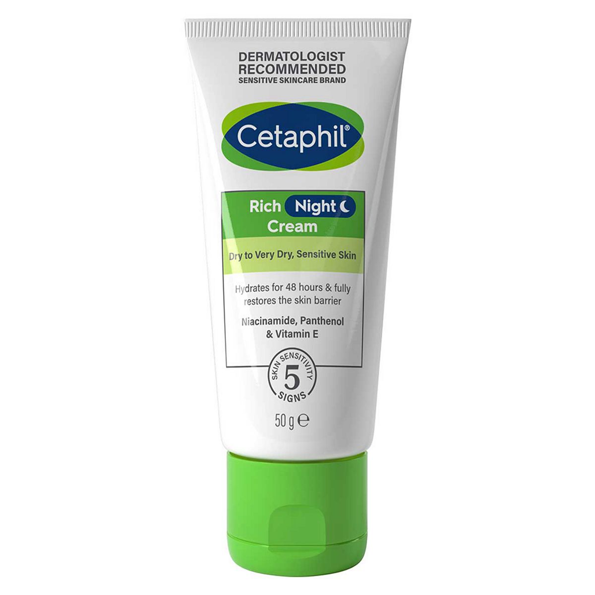Cetaphil Rich Night Cream, Face Moisturiser For Dry To Very Sensitive Skin 50g