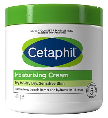 Cetaphil Moisturising Cream, Rich Face & Body Moisturiser for Dry Sensitive Skin 450g