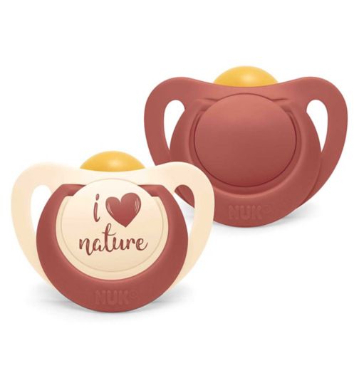 NUK for Nature 0-6m Sustainable Rubber Soother, Red - 2 Pack