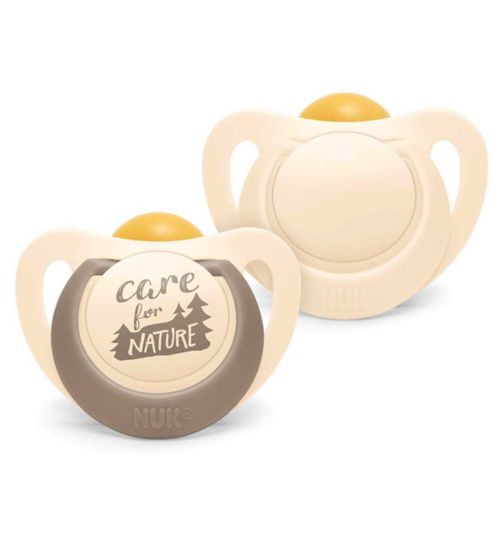 NUK for Nature 0-6m Sustainable Rubber Soother, Cream - 2 Pack