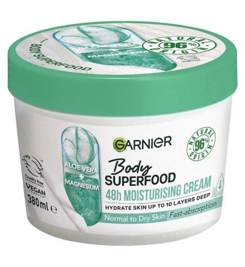 Garnier Body Superfood, Moisturising & Soothing Body Cream, Aloe Vera & Magnesium 380ml 