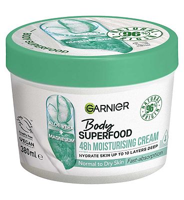 Garnier Body Superfood, Moisturising & Soothing Body Cream, Aloe Vera & Magnesium 380ml