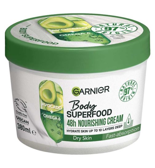 Garnier Body Superfood, Nourishing Body Cream, Avocado & Omega 6, 380ml
