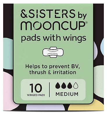 &SISTERS by Mooncup Medium Pads with Wings. Zero irritants.