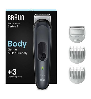 Braun Body Groomer 3, For Men - Black/Grey - BG3350