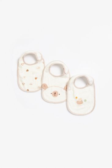 Mothercare Lovable Bear Newborn Bibs - 3 Pack
