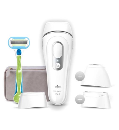 Braun Silk·expert Pro 3 IPL, At-Home Permanent Visibile Hair Removal - White/Silver PL3233
