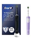 Oral-B Vitality Pro Black & Purple Electric Toothbrushes Duo Pack