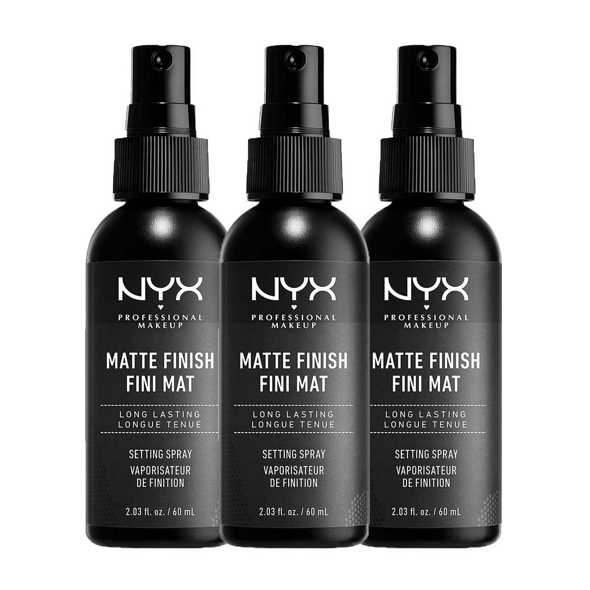 NYX Professional Makeup Setting Spray - Matte Finish 3 X Sprays