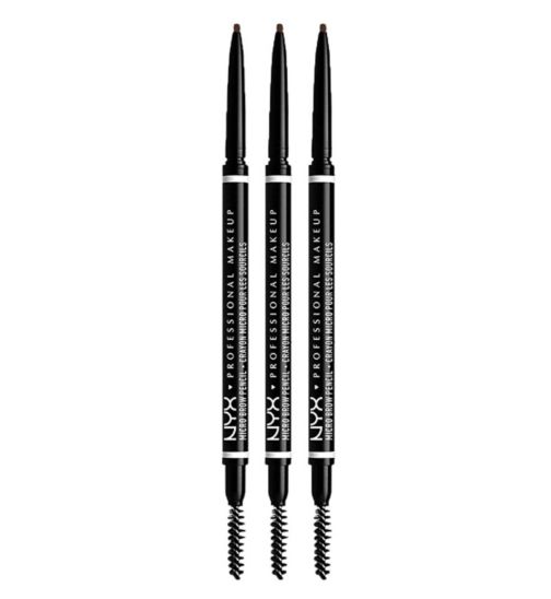 NYX Micro Vegan Eyebrow Pencil brunette;NYX Professional Makeup Micro Brow Pencil;NYX Professional Makeup Micro Brow Pencil Brunette - 3 Pencils