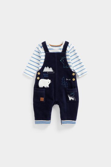 Velour Dungarees and Bodysuit Set
