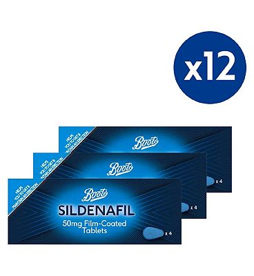 Boots Sildenafil 50mg Film-Coated Tablets - 12 Tablets