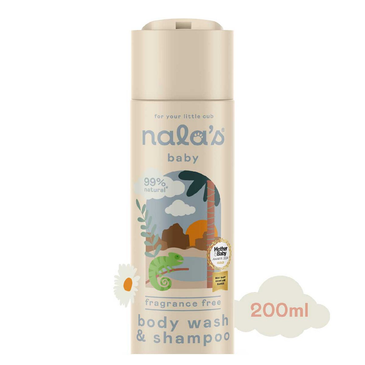 Nalas Baby Nala's Baby Body Wash & Shampoo Fragrance Free200 ml, 200ml