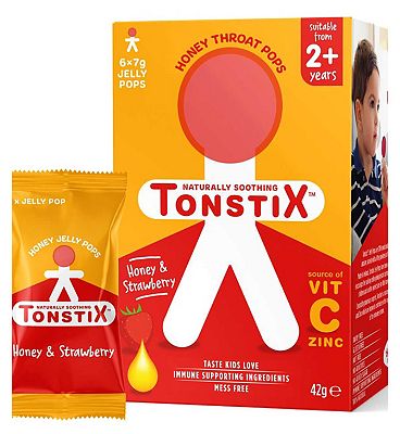 Tonstix Honey Throat Pops- Honey & Strawberry - 6 Pack