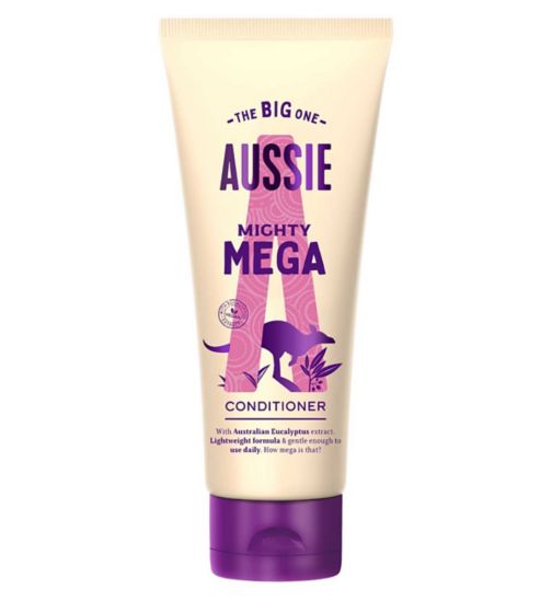 Aussie Mighty Mega Conditioner - Vegan - Lightweight & Gentle - For Soft & Shiny Hair, 350ml