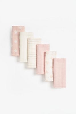 Mothercare Pink Muslins - 6 Pack