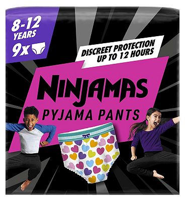 Pampers Ninjamas Bedwetting Pyjama Pants Girls x9, 8-12 Years