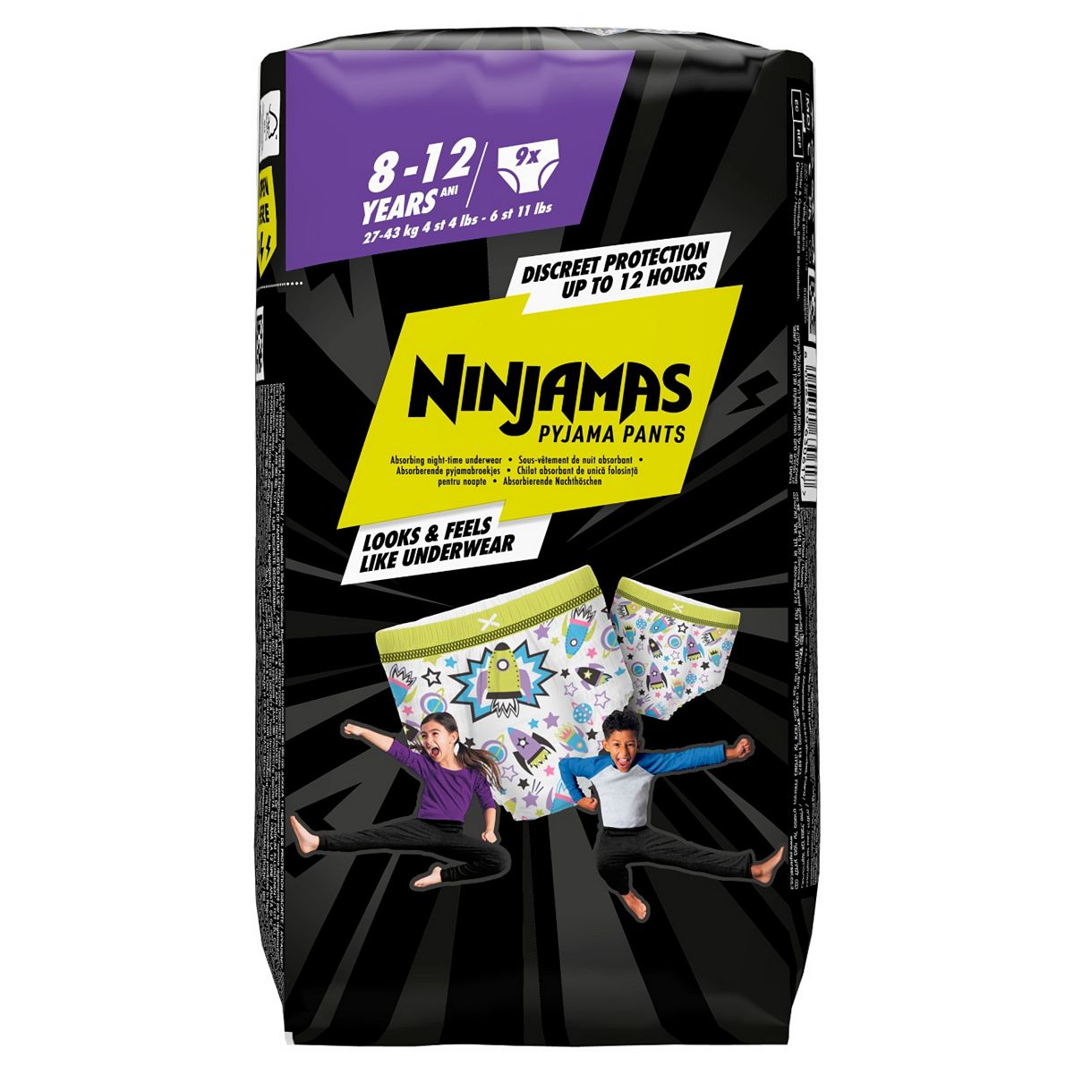 Pampers Ninjamas Bedwetting Pyjama Pants Boys X9, 8-12 Years, 43kg