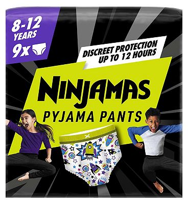 Pampers Ninjamas Bedwetting Pyjama Pants Boys x9, 8-12 Years