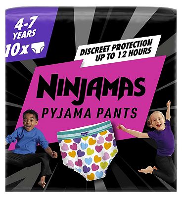 Pampers Ninjamas Bedwetting Pyjama Pants Girls x10, 4-7 Years