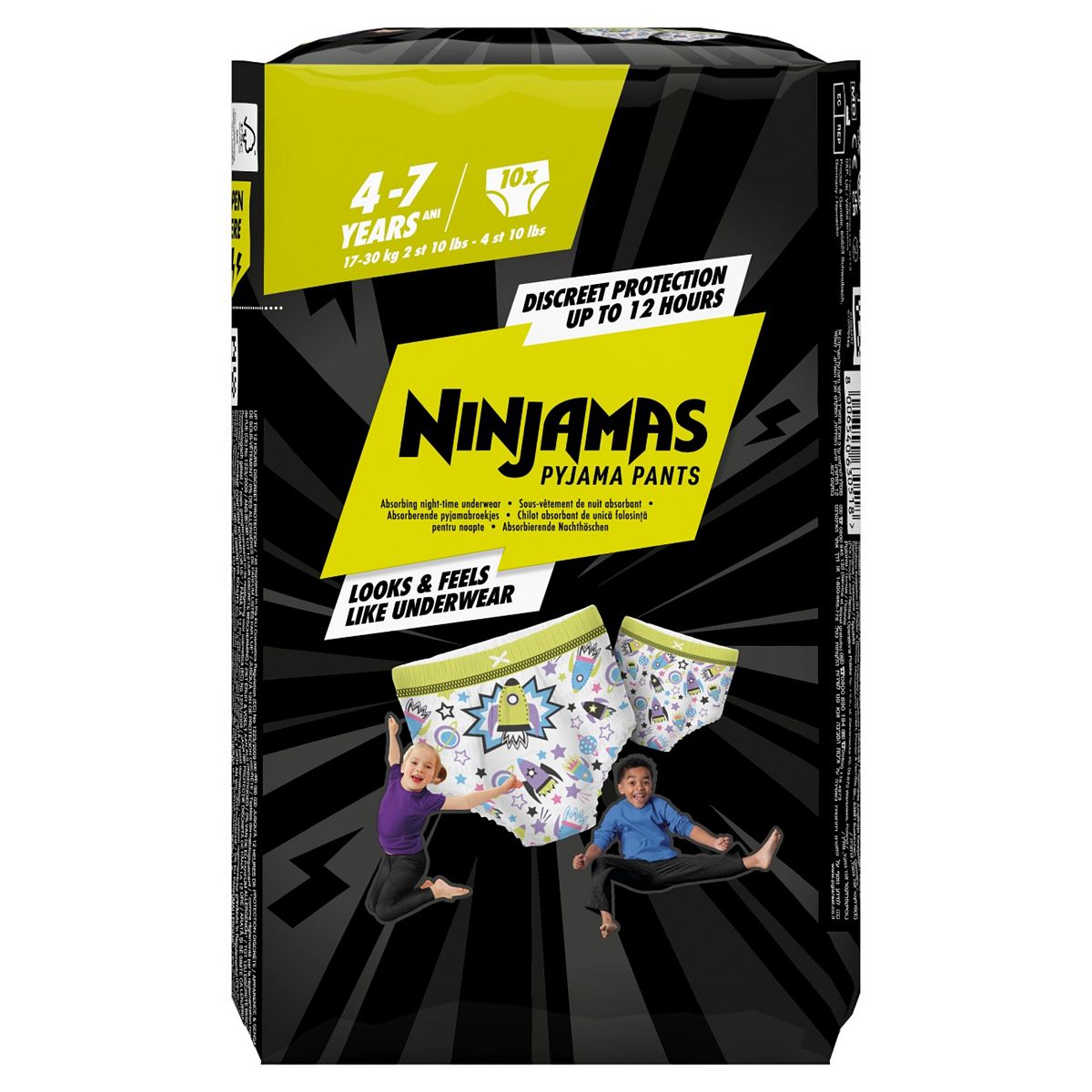 Pampers Ninjamas Bedwetting Pyjama Pants Boys X10 4-7 Years