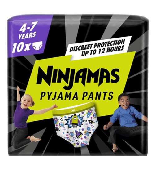 Pampers Ninjamas Pyjama Bed Wetting Pants Boys, 10 Pants, 4-7 Years, 17-30kg