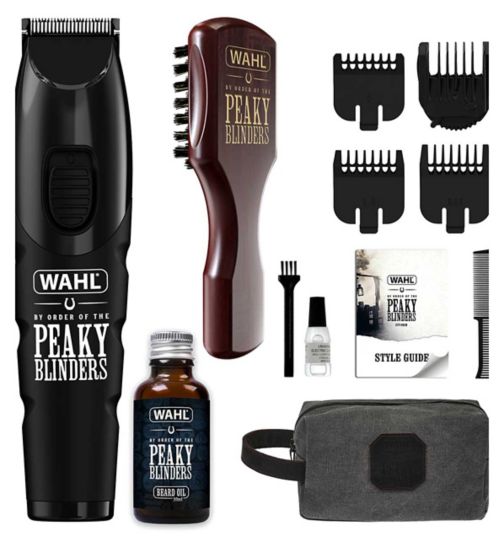 Wahl Peaky Blinders Limited Edition Trimmer Kit Rechargeable Beard & Beard Oil 30ml