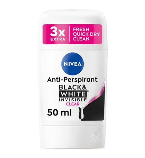 NIVEA Black & White Clear Anti-Perspirant Deodorant Stick 50ml