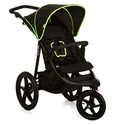 Hauck Runner Pushchair Black Neon Yellow Boots