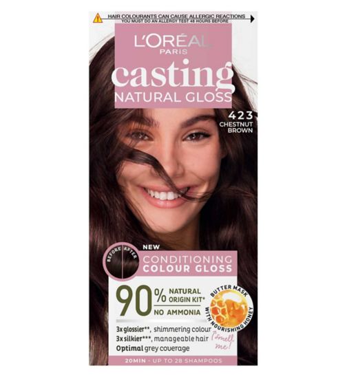 L’Oréal Paris Casting Natural Gloss Semi-Permanent Hair Dye, Ammonia Free, 4.23 Chestnut Brown