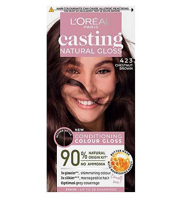 LOral Paris Casting Natural Gloss Semi-Permanent Hair Dye, Ammonia Free, 4.23 Chestnut Brown