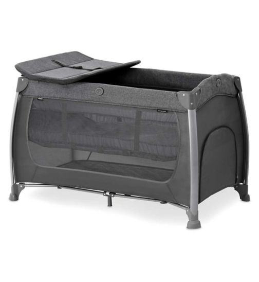 Hauck Play n Relax Centre Travel Cot Melange Charcoal