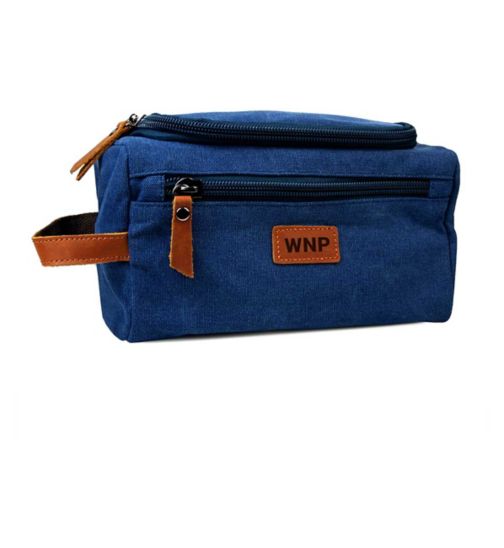 Treat Republic Personalised Jetsetter Blue Denim Wash Bag