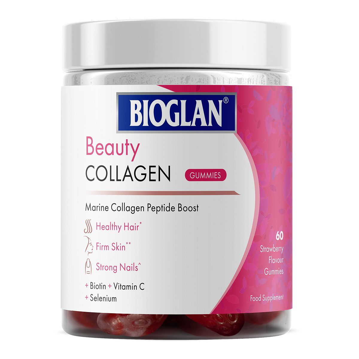 Bioglan Beauty Collagen Strawberry Flavour Gummies 60S
