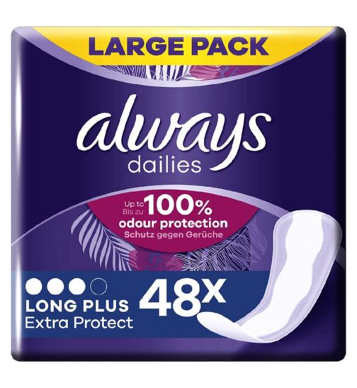 Always Dailies Long Plus Extra Protect Panty Liners x48