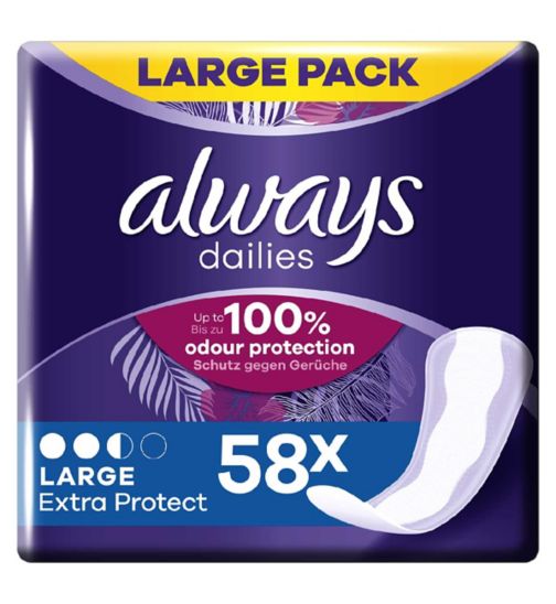 Always Dailies Extra Protect Panty Liners Large x58