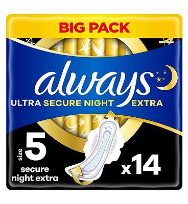 Always ZZZs Overnight Disposable Period Underwear For Women, Size L/XL -  Black, 14 Total Count (2 Pack) : : Baby