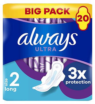 Always Ultra Thin Long Sanitary Pads 16 Pack, Sanitary Pads & Panty Liners, Sanitary Protection, Health & Beauty