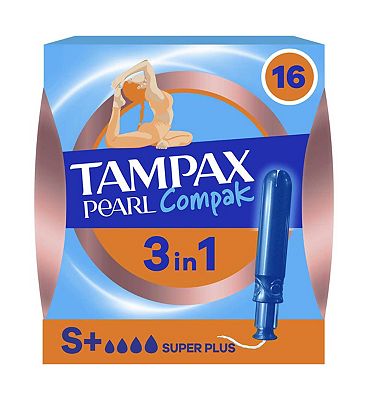 Tampax Pearl Compak Super Plus Tampons With Applicator x16